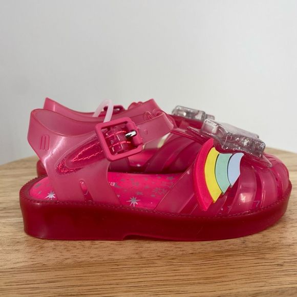 NWT Mini Melissa Possession II Jelly Sandal in Pink Happy Toddler Size 8 - Picture 3 of 8